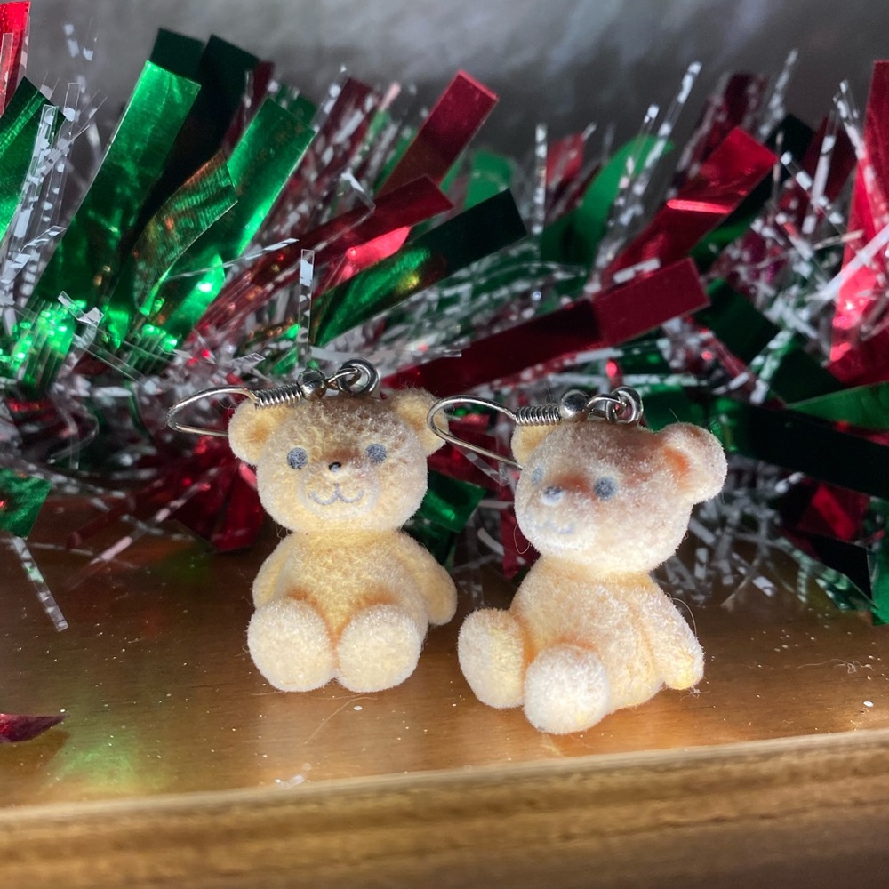 Teddy bear earrings